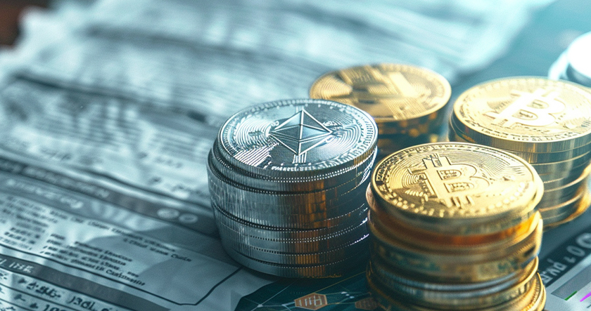 Stack of cryptocurrency tokens