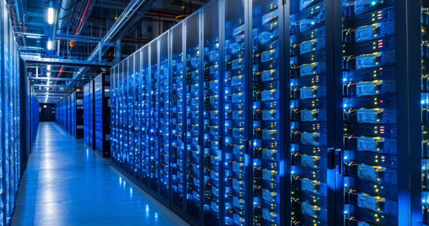 Crypto mining server room